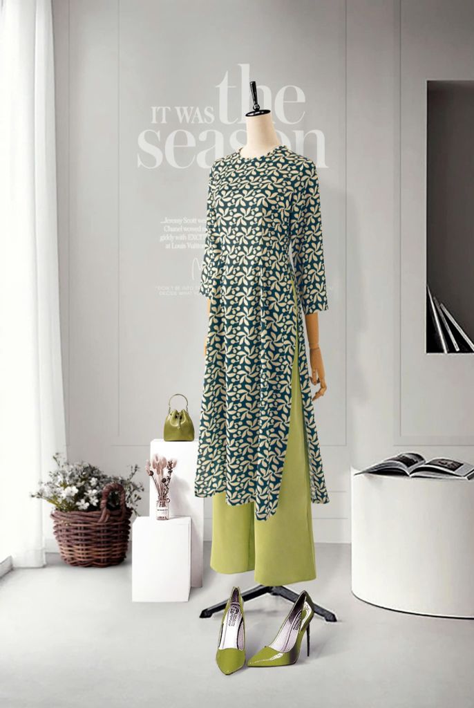 Áo Dài Mentosa Lụa Hoa-MTS321122402