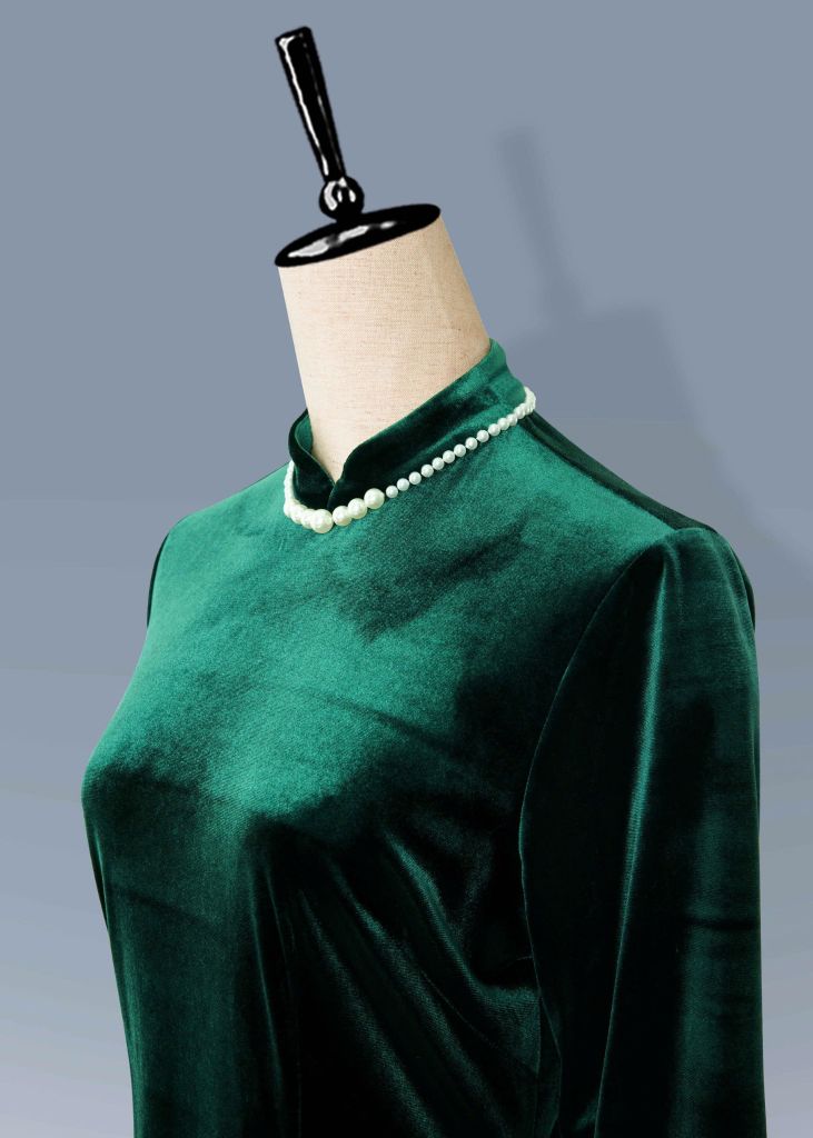 Áo Dài Mentosa Nhung Ngọc Trai-MTS211122402