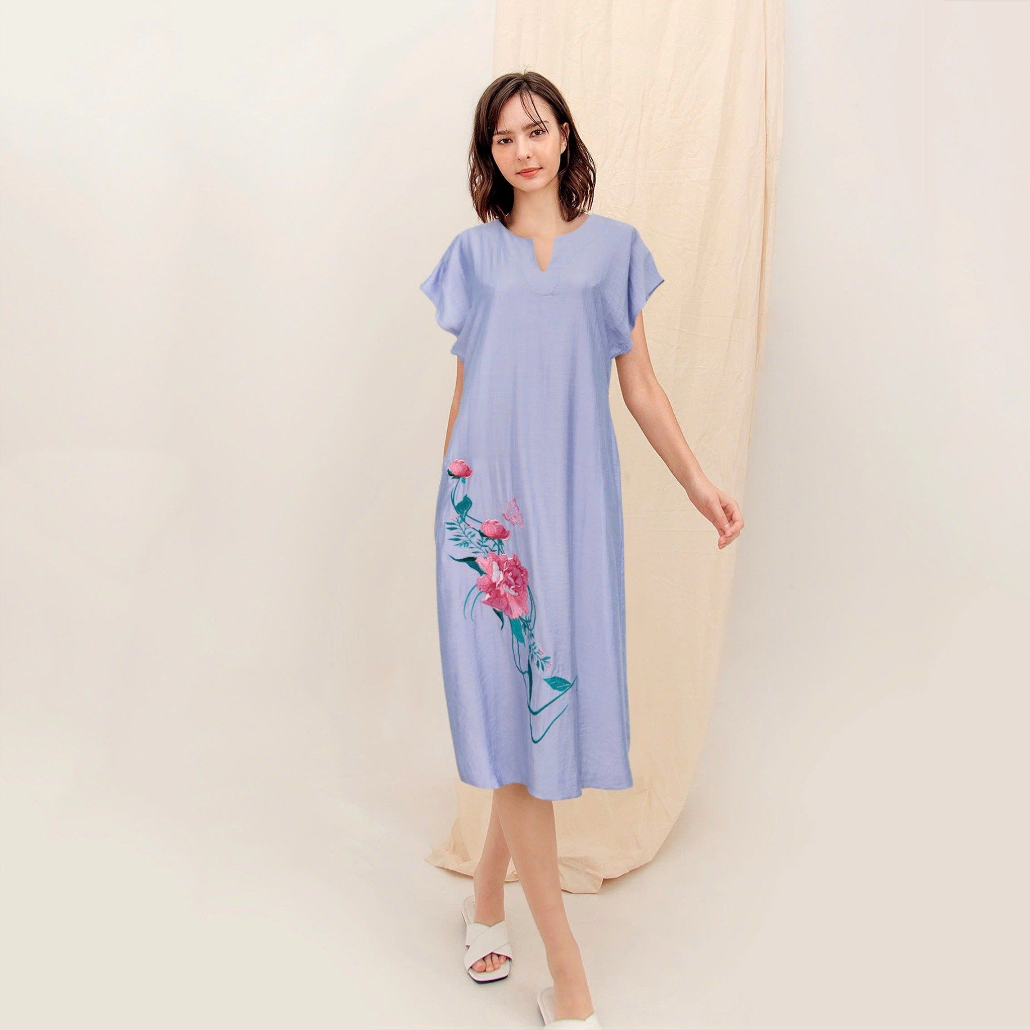  Đầm Katosa Thêu Mẫu Đơn Cổ Y-KTS20403252 