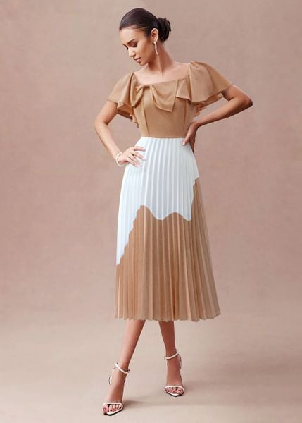  Đầm CK Bèo Dập Ly-KTS3D261123 