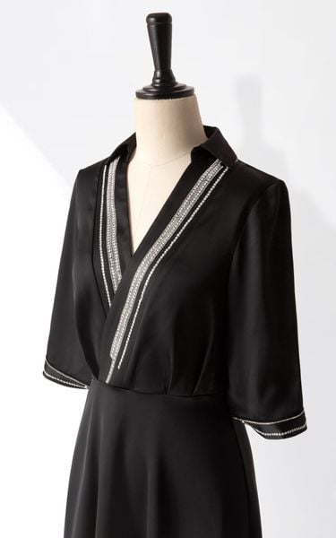  Đầm CM Lụa SM Vạt Chéo-TPSXD3107232 