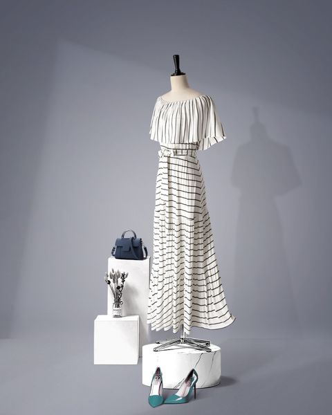  Đầm EX Tay Bèo Thun Sọc-TPSXD030723 