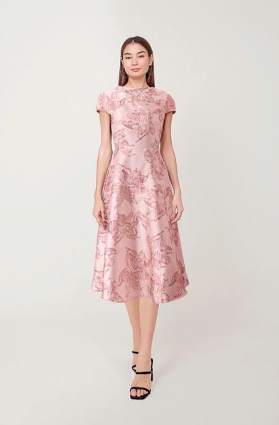  Đầm Gấm Cổ Cao-KTS32703241 