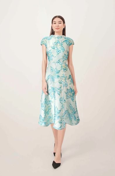  Đầm Gấm Cổ Cao-KTS32703241 