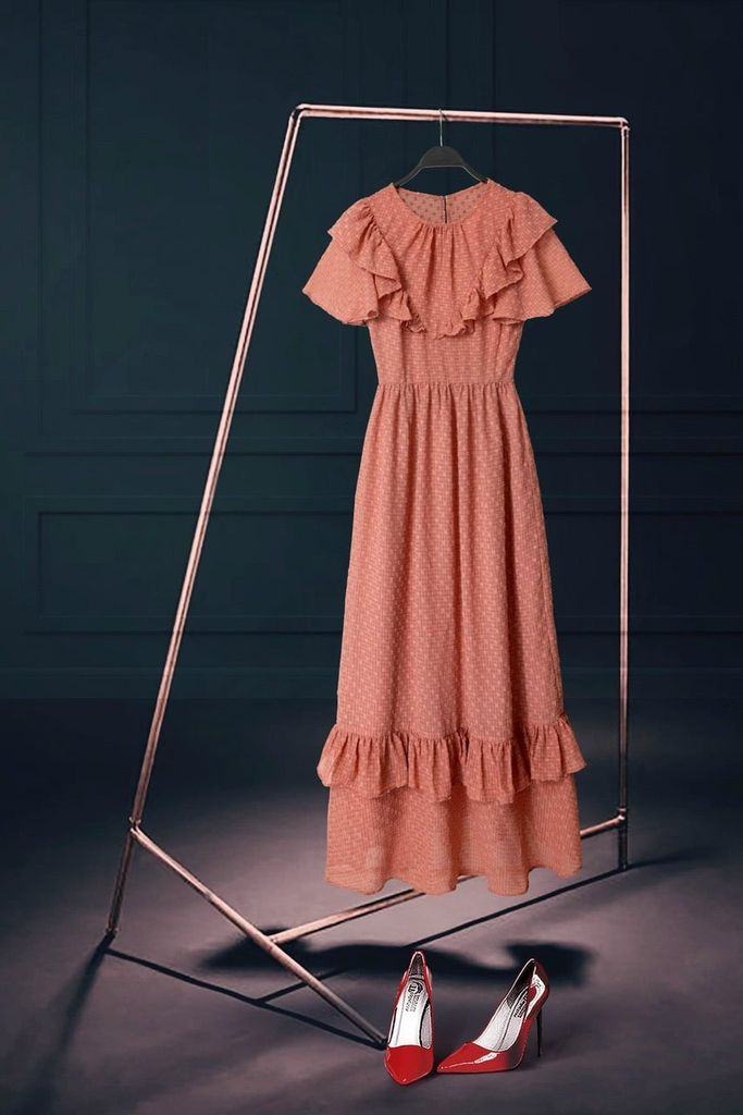 Đầm Katosa Voan Hạt Phối Bèo 2 Màu-KTS32102244