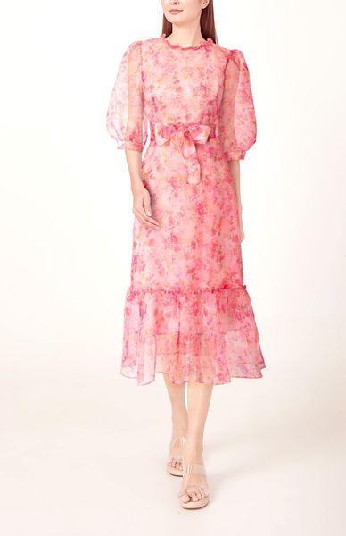  Đầm Katosa Tơ Hoa Tay Lỡ-KTS3060124 