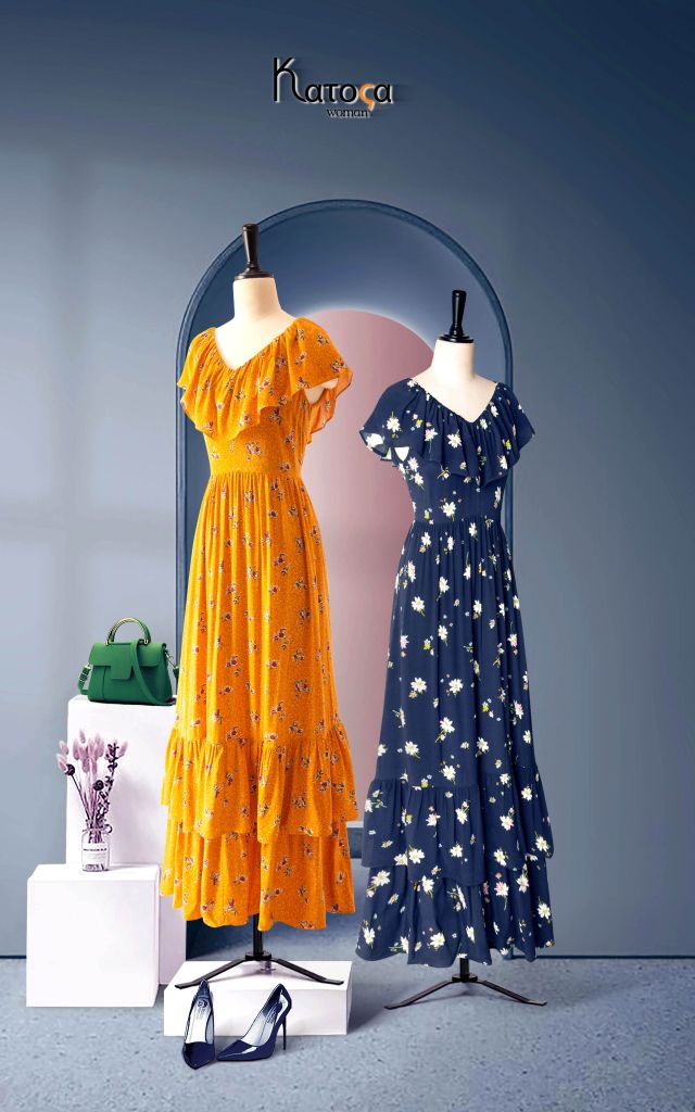 Đầm Ex Vnxk SN Nhún 2 Họa Tiết-KTS231503