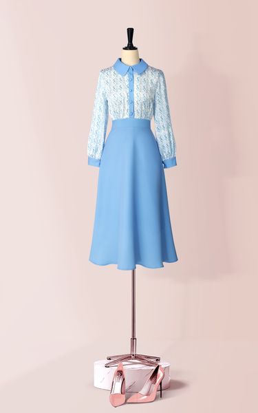  Đầm Katosa Tay Dài Dáng Xòe-KTS222712 