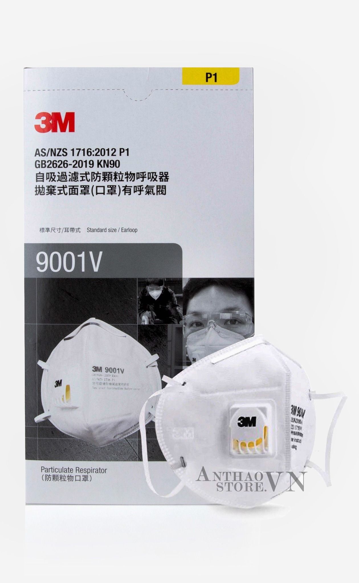  Hộp Khẩu Trang 3M 9001V Có Van Kháng Khuẩn Cao Cấp (25 cái)-TYMV09210922 