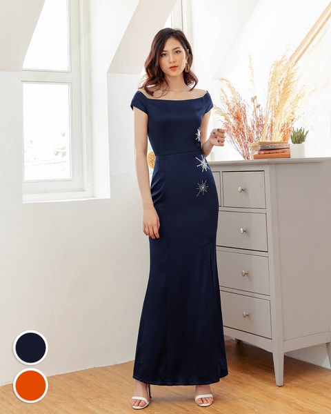  Đầm Mentosa Dạ Hội Bẹt Vai Đính Hạt - K1AL1030220 