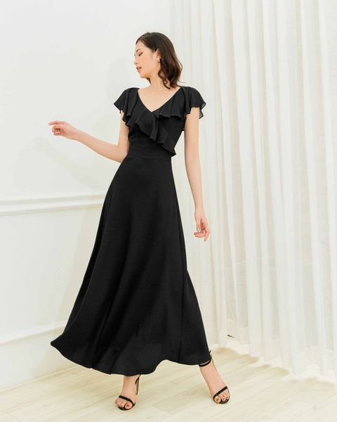  Đầm Mentosa Form Dài Cổ Tim Phối Voan - K1AV1120220 