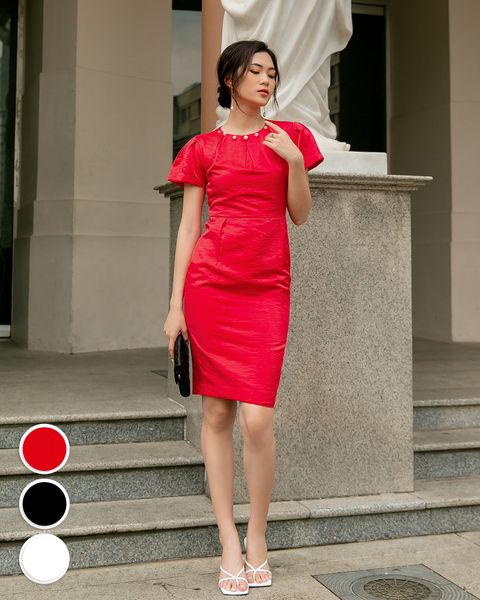  Đầm Mentosa Tapta Form Bút Chì Tay Xòe - K1MA4250820 