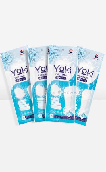  Set Khẩu Trang Yoki 4D Hàn Quốc 4 Gói( 24 cái )-TYDKTY122123 