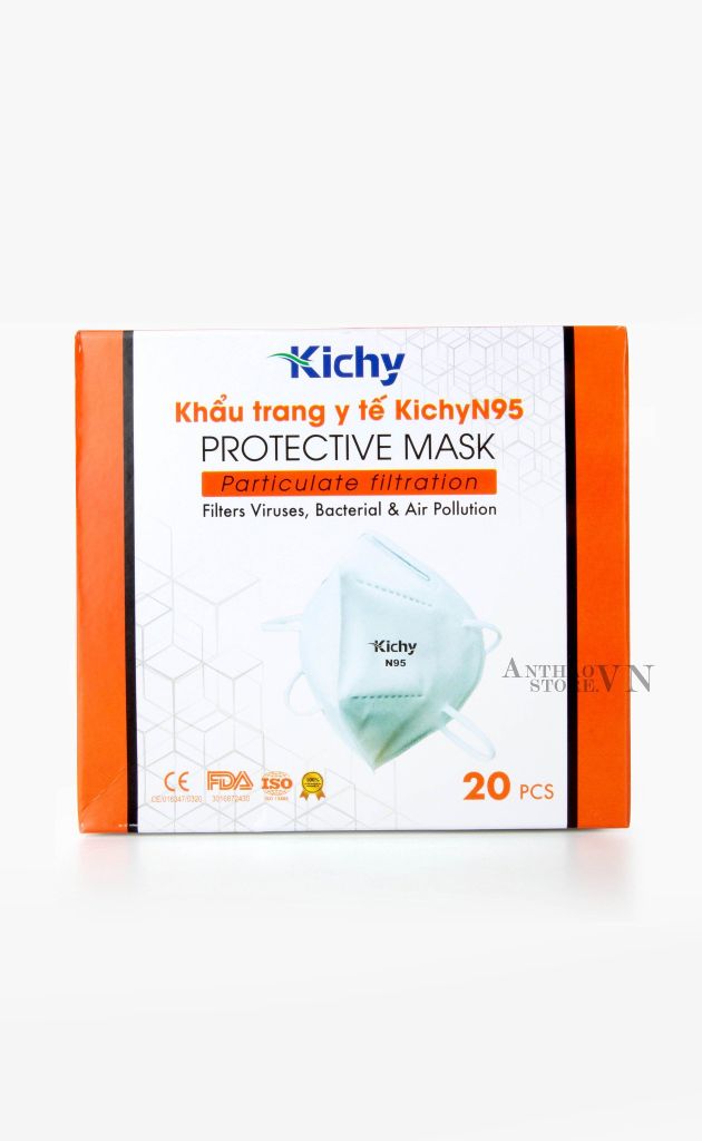 Hộp Khẩu Trang Kichy Không Van 5 Lớp Hộp Màu Cam (20 cái)-TYKC109210922