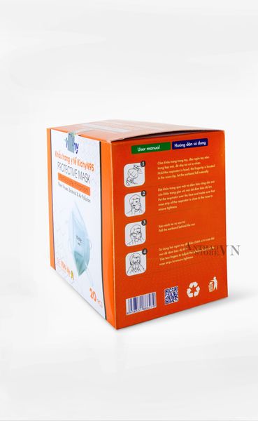  Hộp Khẩu Trang Kichy Không Van 5 Lớp Hộp Màu Cam (20 cái)-TYKC109210922 