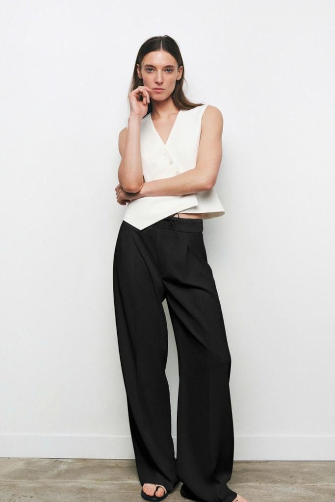 Quần Zara Ống Rộng Cạp Đôi-ZR24122401