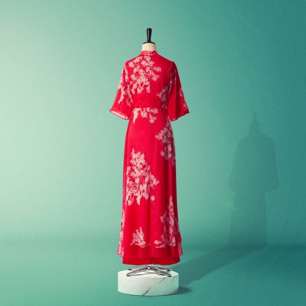  Áo Dài Katosa In Hoa 4 Màu-TPSXS011023 