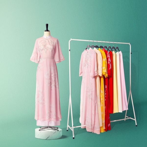  Áo Dài Katosa In Hoa 4 Màu-TPSXS011023 