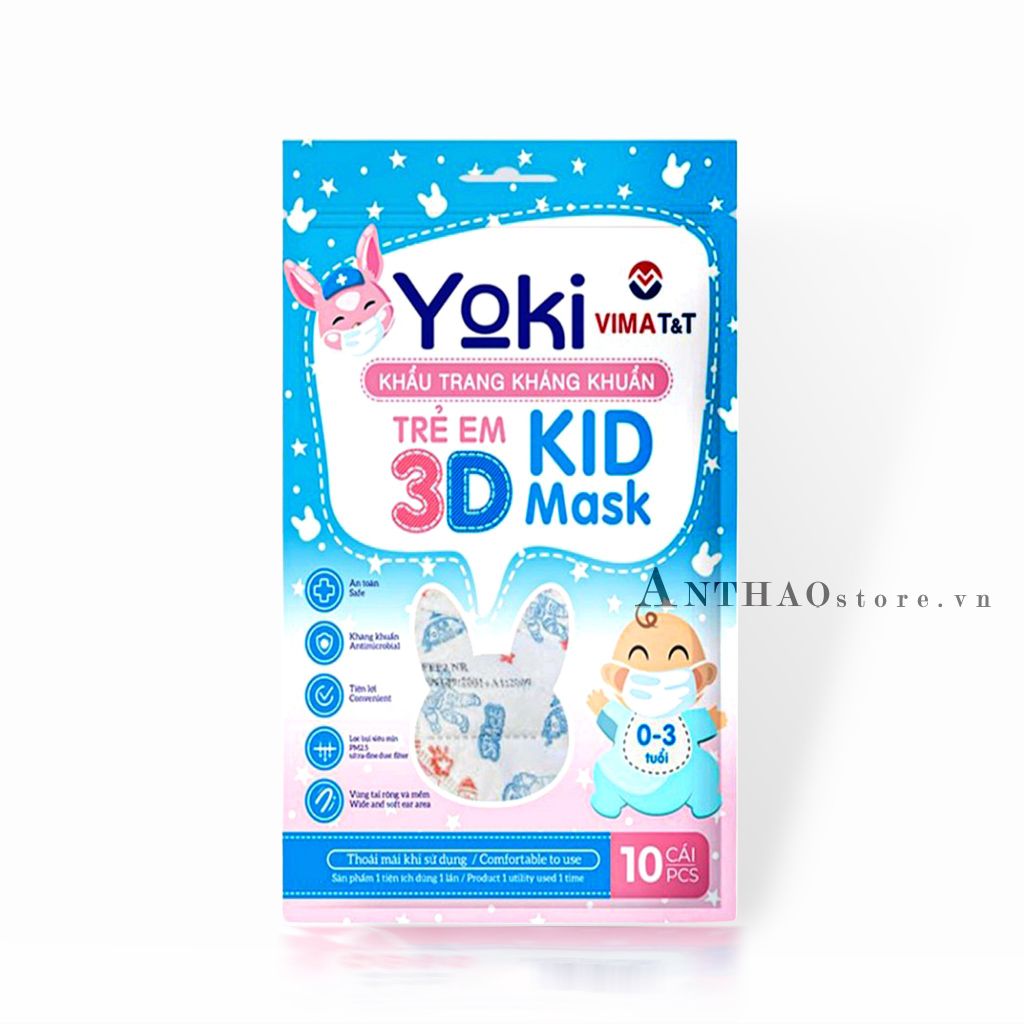 Set 5 Gói Khẩu Trang Yoki Trẻ Em từ 1 đến 3t (50 cái)-TYKTB032225