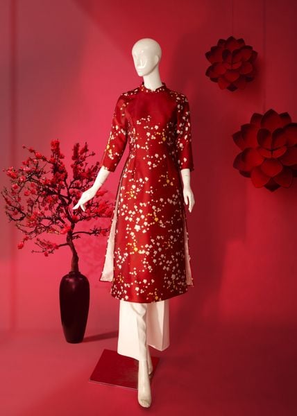  Áo Dài Katosa Tafta Tay Lửng 2 Màu-KTS221311 