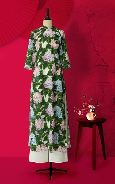  Áo Dài Cách Tân Katosa Màu Hoa Cẩm Tú Cầu-KTS221511CT 