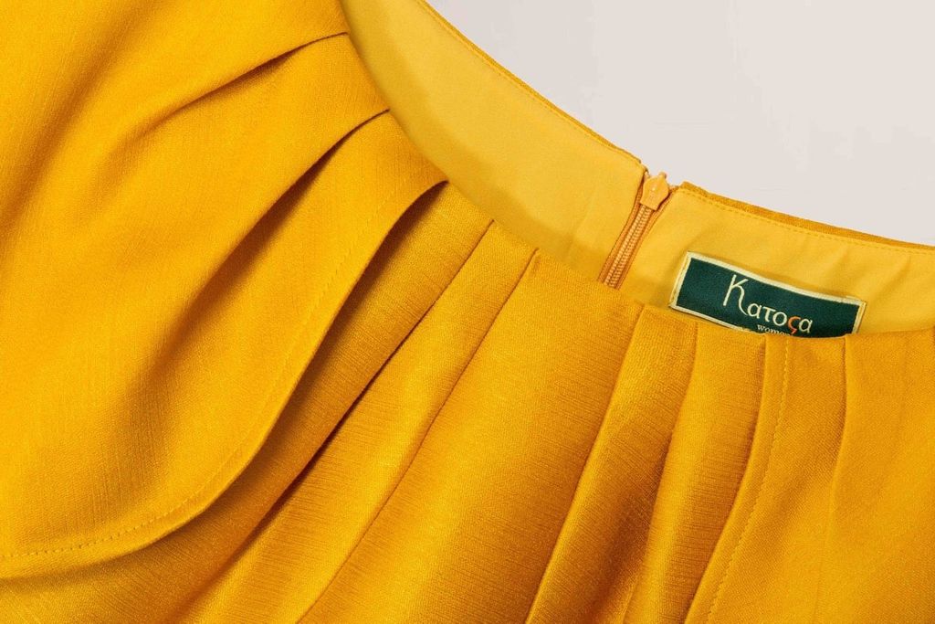 Đầm Katosa Cổ Xếp Ly Tay Chồm-KTS220912