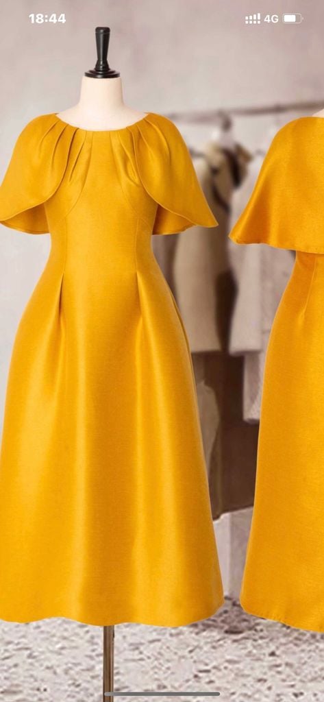 Đầm Katosa Cổ Xếp Ly Tay Chồm-KTS220912