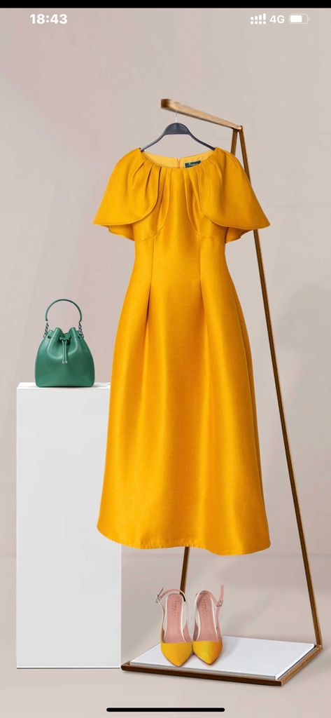 Đầm Katosa Cổ Xếp Ly Tay Chồm-KTS220912