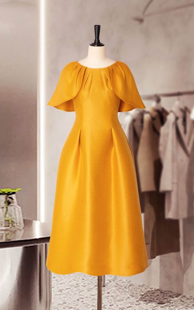 Đầm Katosa Cổ Xếp Ly Tay Chồm-KTS220912