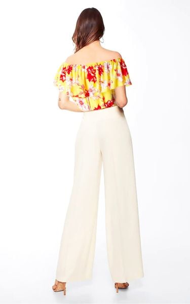  Áo SN  Rủ Vai Phối Họa Tiết-TPSRFLJ323 