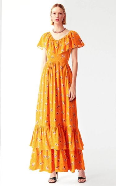  Đầm Ex Vnxk SN Nhún 2 Họa Tiết-KTS231503 