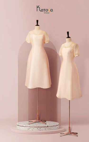  Đầm Katosa Cổ Tim Tay Lỡ Dáng Xòe-KTS221912 