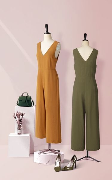  Jumpsuit Cổ Tim Sát Nách-KTS231106 