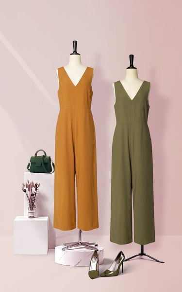  Jumpsuit Cổ Tim Sát Nách-KTS231106 