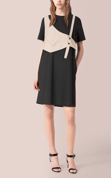  Đầm Katosa Ngắn Tay Phối Ghi Lê-KTS221111 