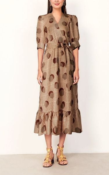  Đầm Katosa Họa Tiết Caro Tròn-TPSXD110723 