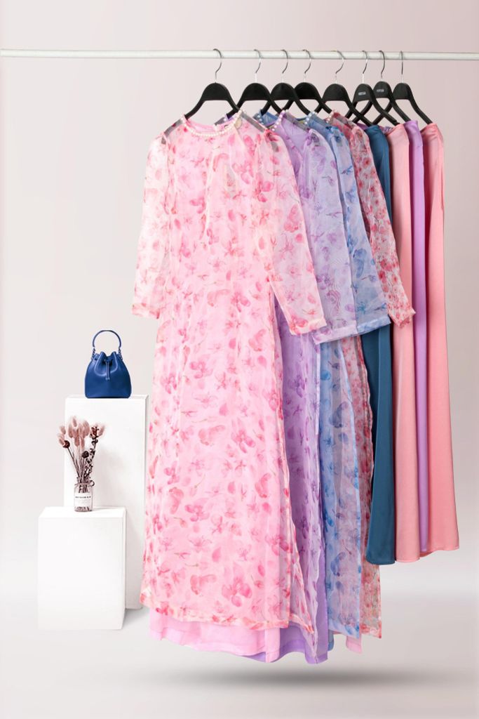 Set Áo Dài Katosa Ngọc Trai Thanh Lý-TLKTS2AD112336