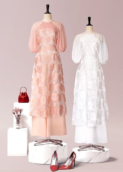  Áo Dài Katosa ORGANZA ROSE 2-KTS1R221223 