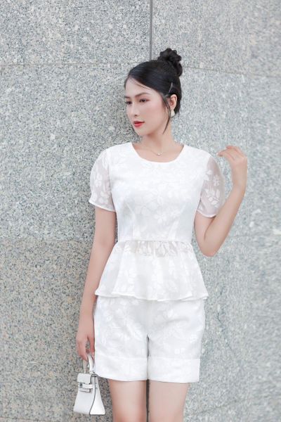  Set Katosa Organza Tơ Hoa-KTS32102242 