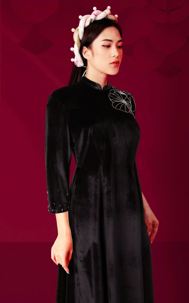 Áo Dài Mentosa Nhung Ngọc Trai-MTS211122402