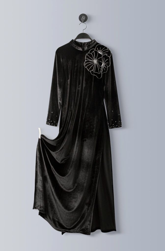 Áo Dài Mentosa Nhung Ngọc Trai-MTS211122402