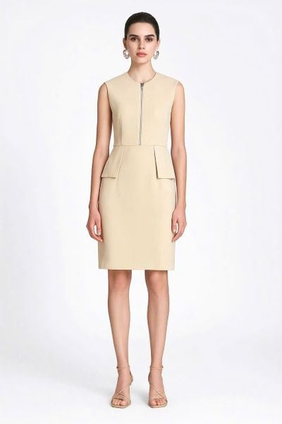  Đầm Ck Sát Nách Dây Kéo Trước Ngực 2 Màu-TPSRD080525 