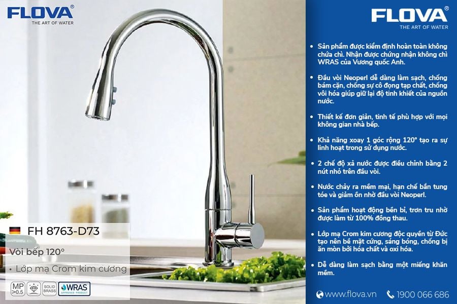 Vòi bếp nóng lạnh - FH 8763-D73 – Showroom Phong Phú