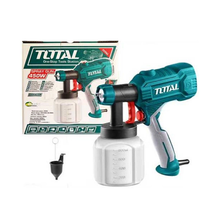 PISTOLA PARA PINTAR TOTAL 450W: ¡Transforma tus proyectos con facilidad! - PISTOLA PARA PINTAR TOTAL 450W