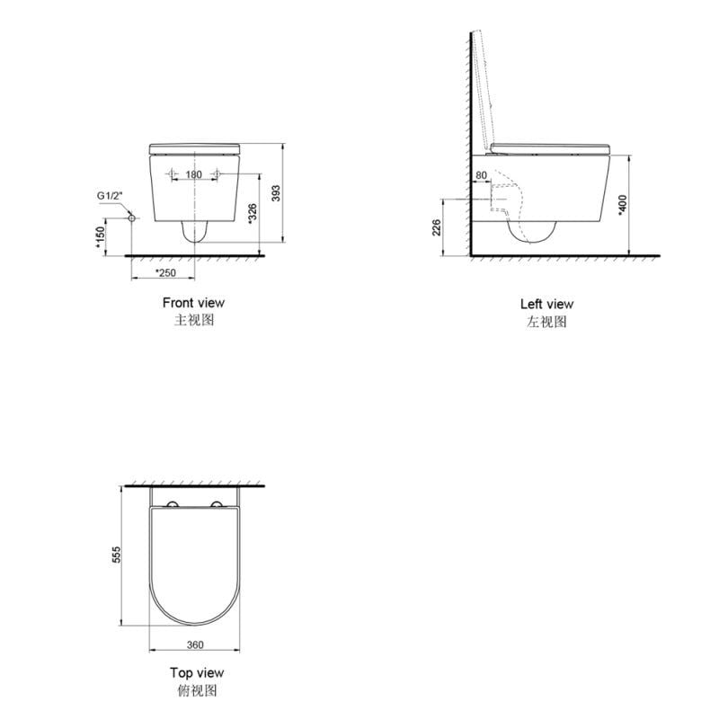 Bồn cầu treo tường Dean