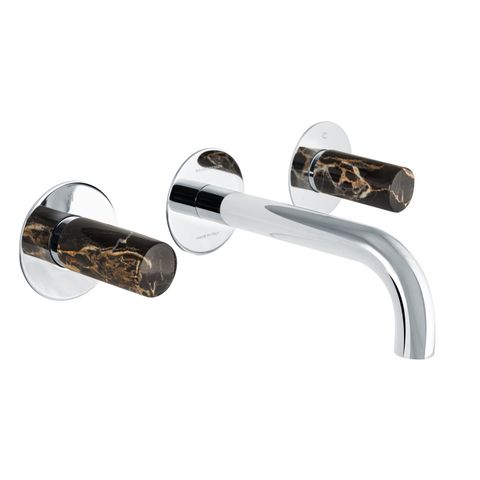  Vòi âm tường 3 lỗ Sestriere có tay gạt bằng đá cẩm thạch đen 