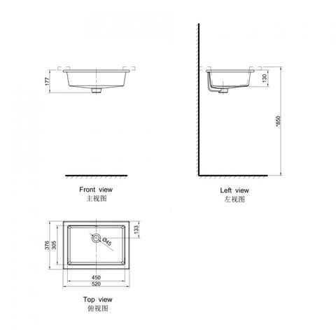  Chậu rửa hình chữ nhật âm bàn Gene 