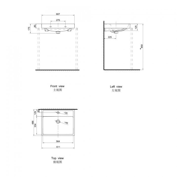 Chậu rửa đặt bàn hình chữ nhật Dune