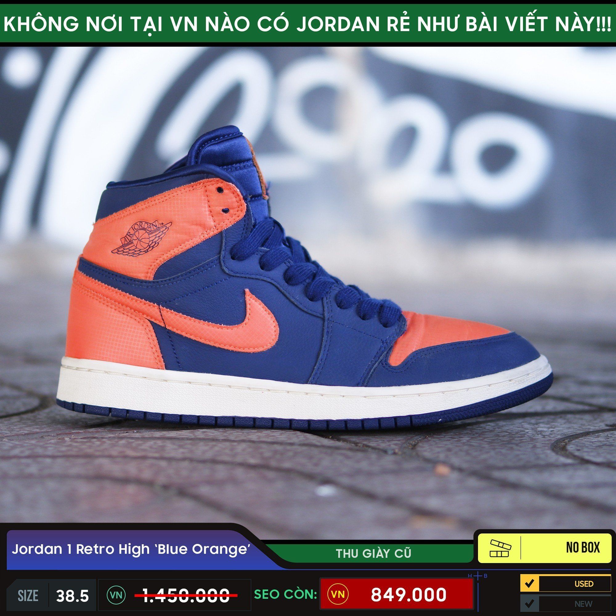 Jordan 1 Retro High Blue Tuft Orange 385 Beo2hand 