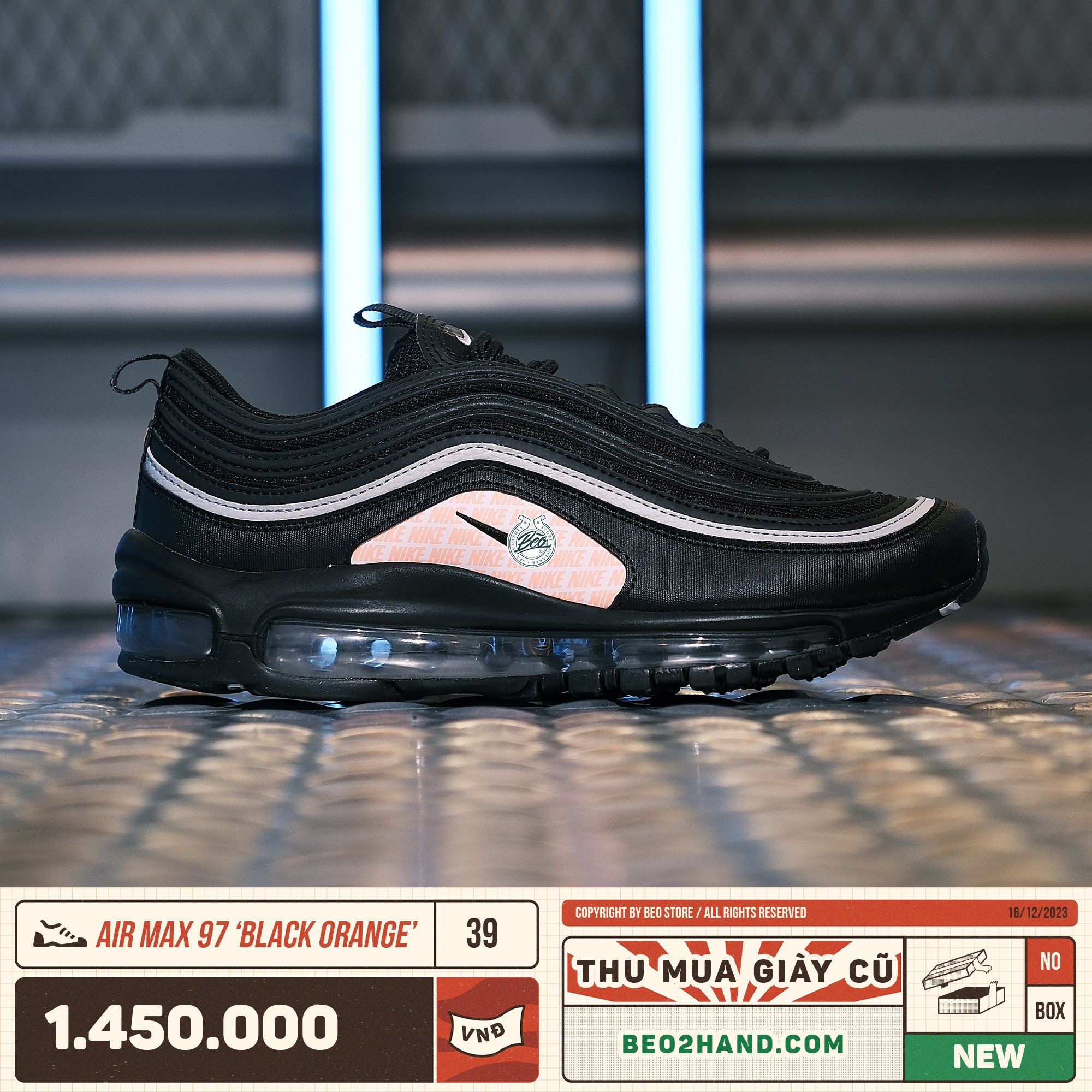 AIR MAX 97 BLACK ORANGE - 39 - BEO2HAND